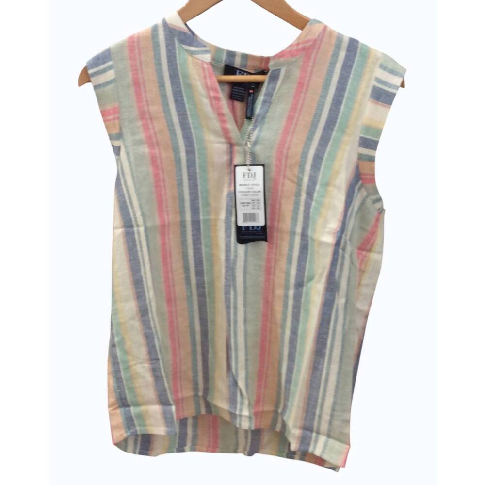 NEW FDJ women's sorbet stripe top in multi